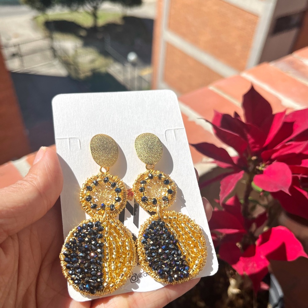earrings made with tpc wire and costume jewelery crystals,
